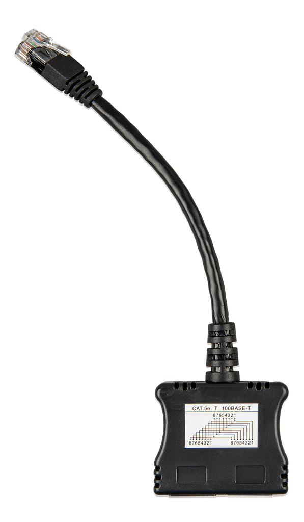 RJ45-splitter 1xRJ45 male15cm cable2xRJ45 female (front) [#800]