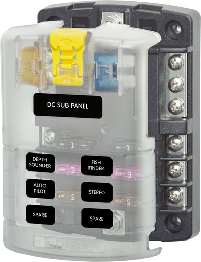[5025-BSS] Sicherungs-Block ATO/ATC mit negativer Busbar 6-fach