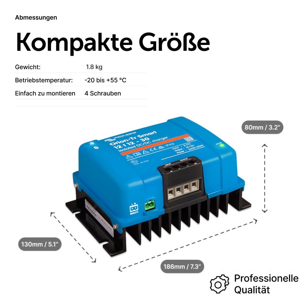 Orion-Tr Smart DC-DC Ladebooster isoliert 12V, 12V, Orion-Tr Smart 12/12-30A (360W) Isolated DC-DC charger