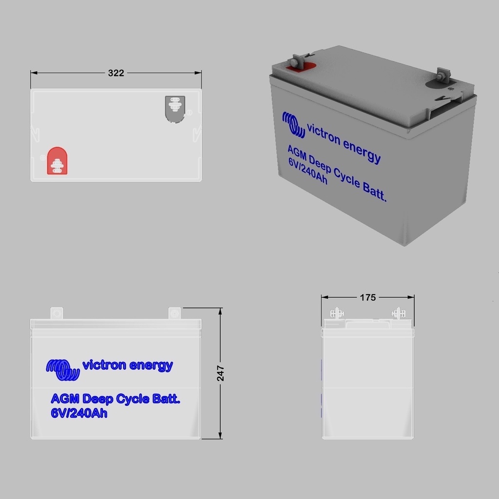 Gel und AGM Batterien AGM, 6V/240Ah AGM Deep Cycle Batt.