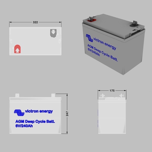 [BAT406225084] Gel und AGM Batterien AGM, 6V/240Ah AGM Deep Cycle Batt.